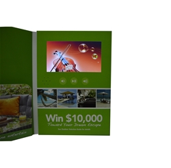 A4 7inch lcd video brochure with file pocket
